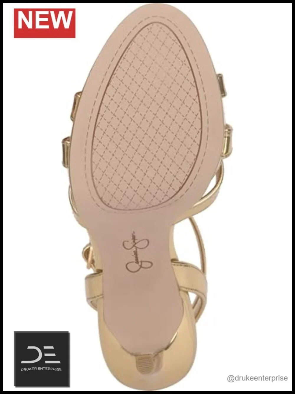 T-Strap Platform Sandal with Faux Patent Upper - 4.9